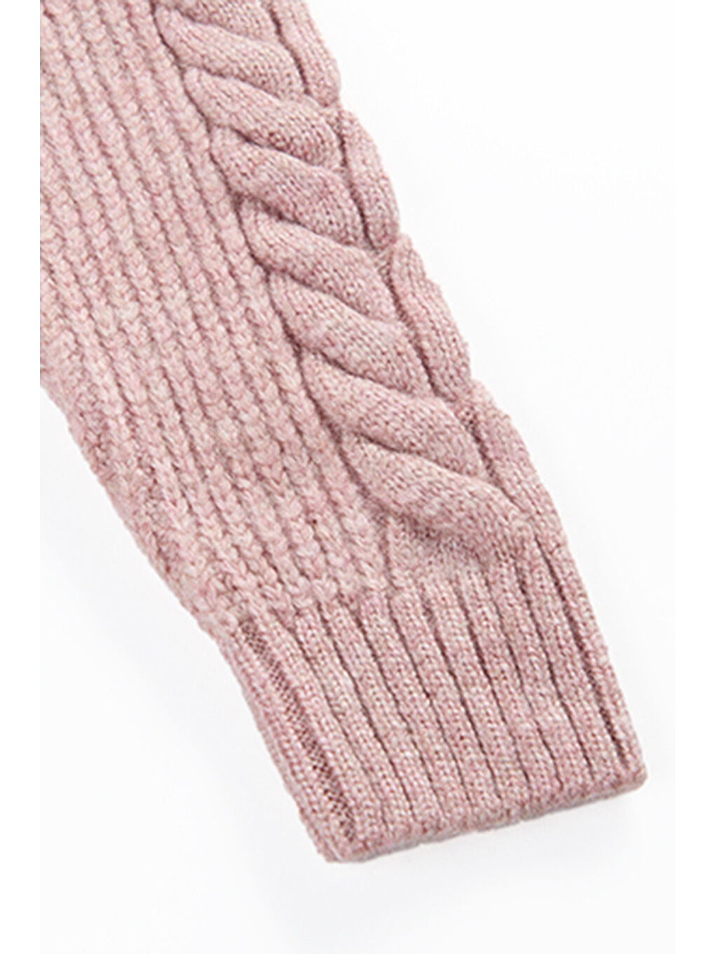 Pembe Kız Çocuk Düğmeli Pudra Triko Hırka-3