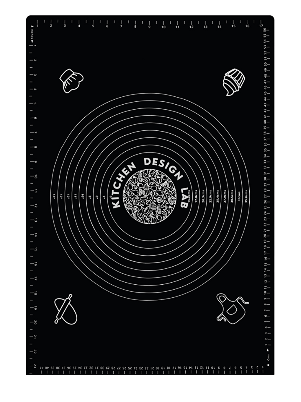 2 Li Set Siyah 45x65 Cm Silikon Hamur Açma Matı - 48 Cm Sabit Merdane - Pratik Hamur Açma Seti-1