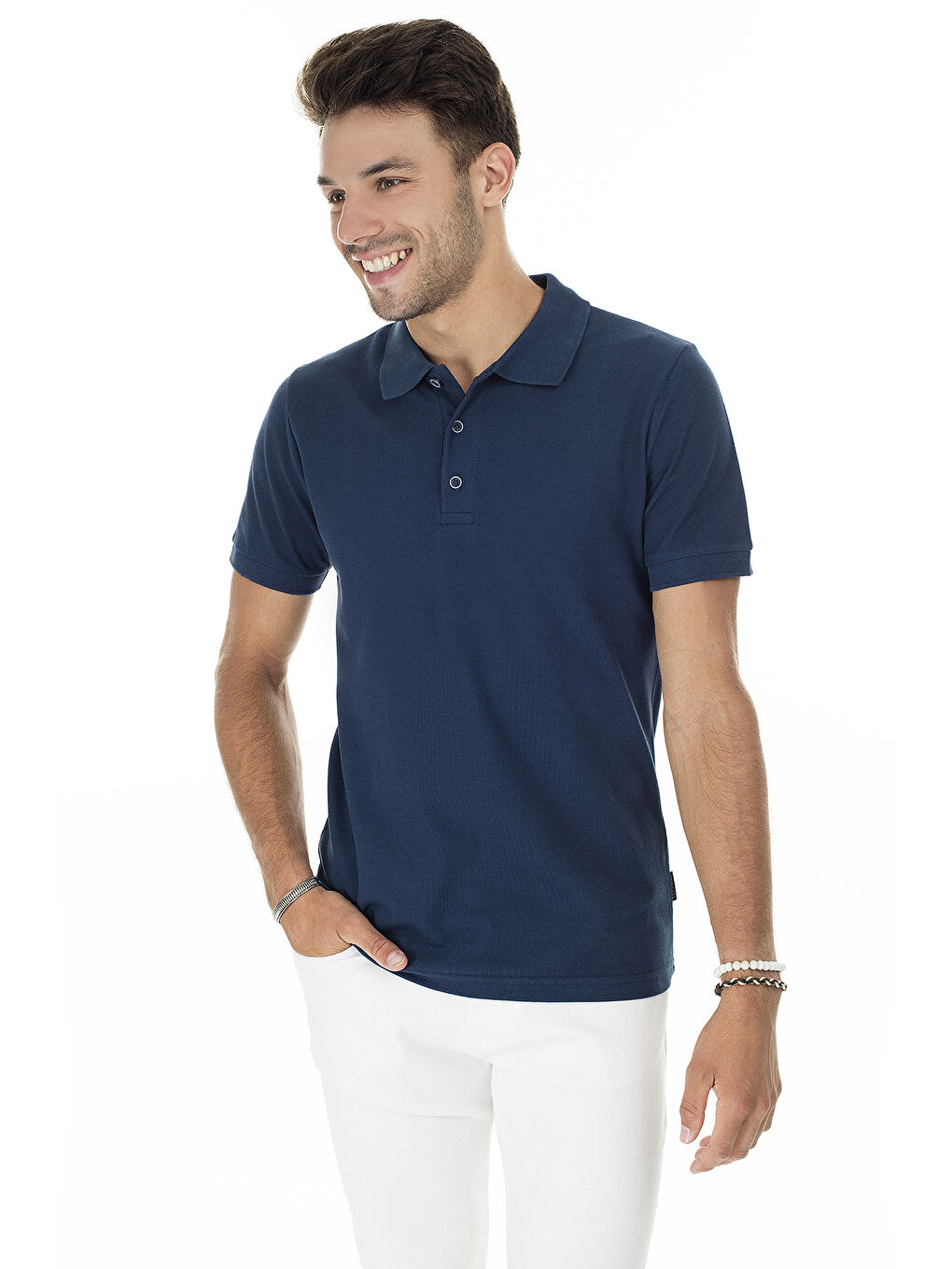 Mavi Pamuklu Regular Fit Düğmeli Polo %100 Pamuk Tişört 4362050-3