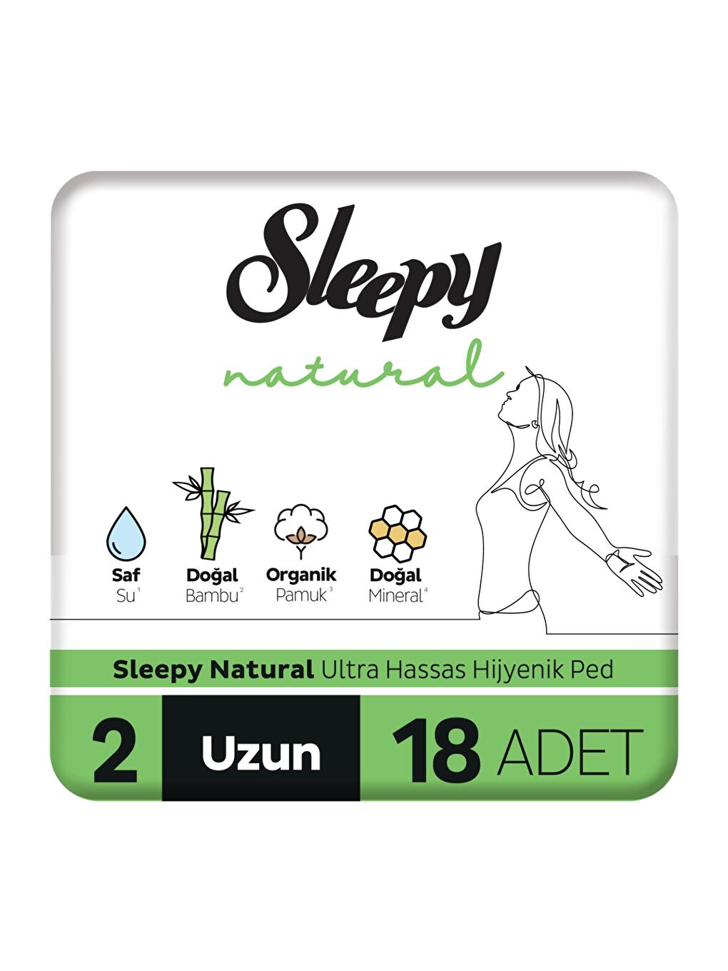 Natural Ultra Hassas Hijyenik Ped Uzun 18 Adet