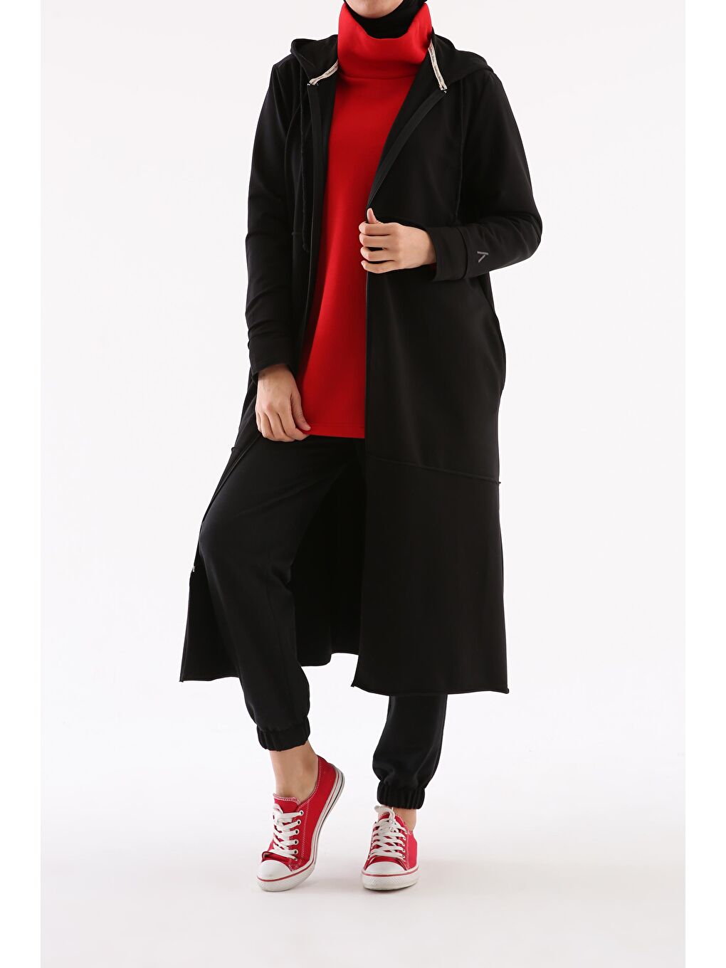 Siyah Büyük Beden Penye Hırka-1