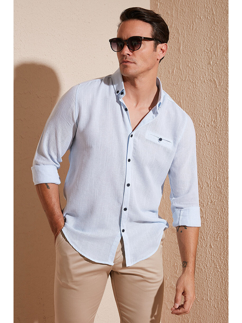 Mavi %100 Pamuklu Slim Fit Uzun Kollu Erkek Gömlek CF21S111498-5