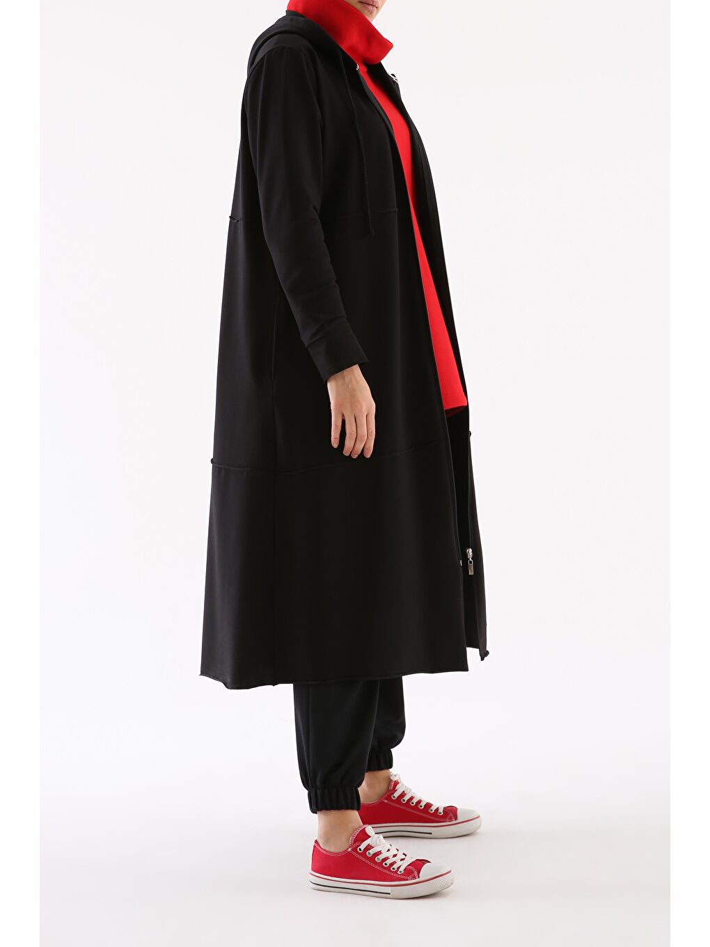 Siyah Büyük Beden Penye Hırka-4