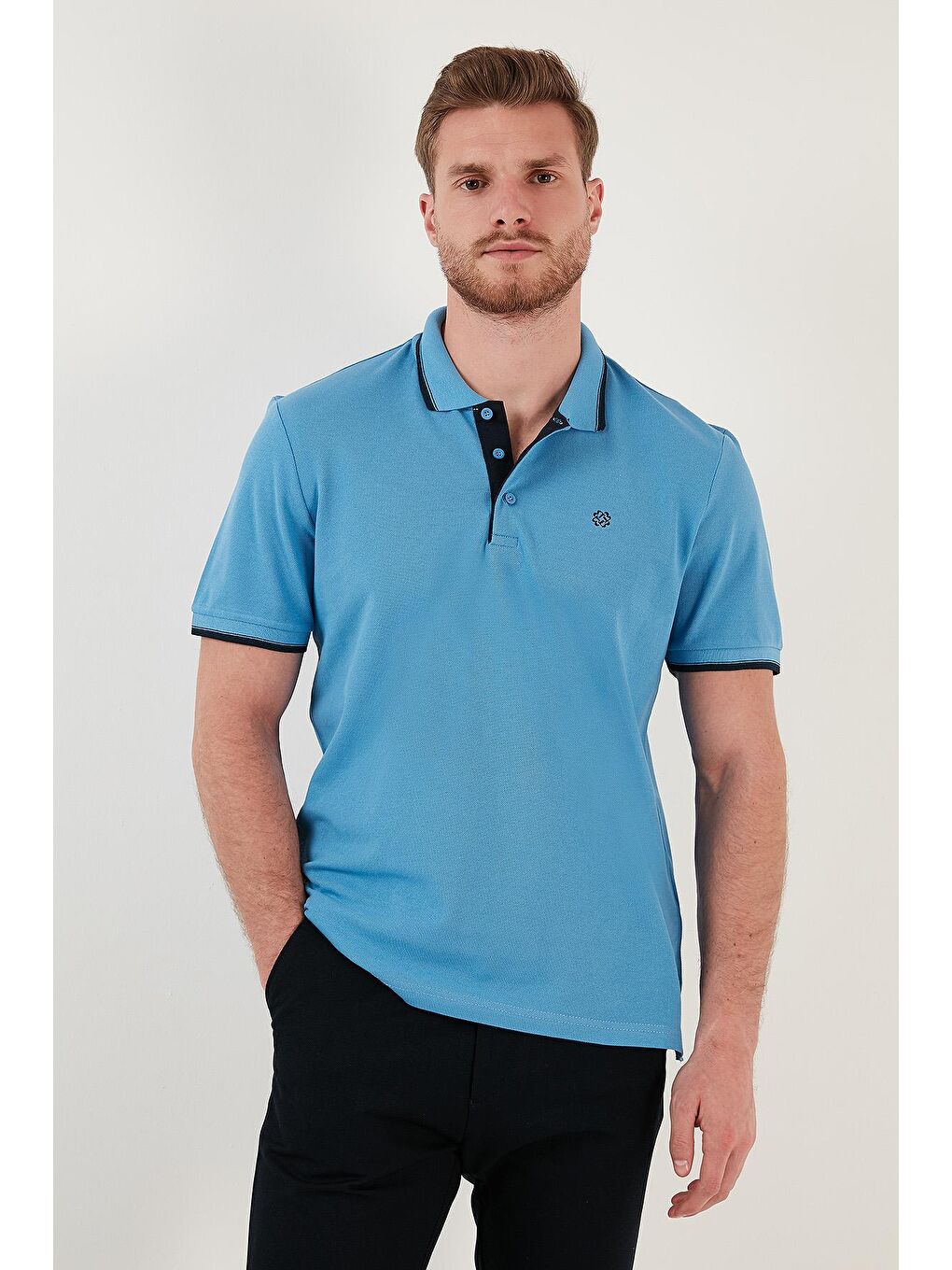 Mavi % 100 Pamuk Düğmeli Slim Fit Erkek Polo Yaka Tişört 5902118-5