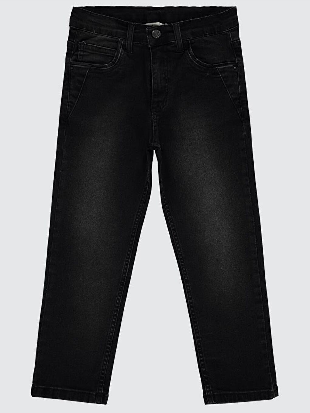 Boys Beş Cep Taşlamalı 6-9 Yaş Pantolon - Siyah 7-8 Yaş-1