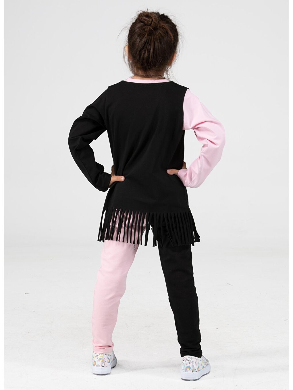 Siyah Girl Power Tunik Tayt Takım-1