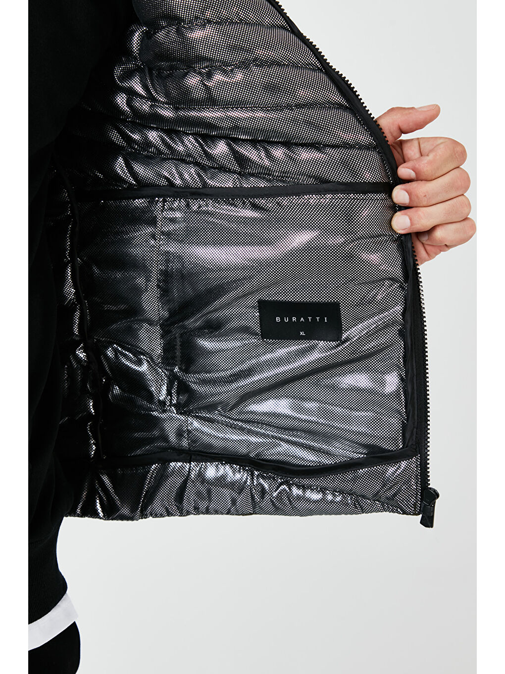 Haki Fermuarlı Dik Yaka Kapitone Şişme Erkek Yelek 5852004-5