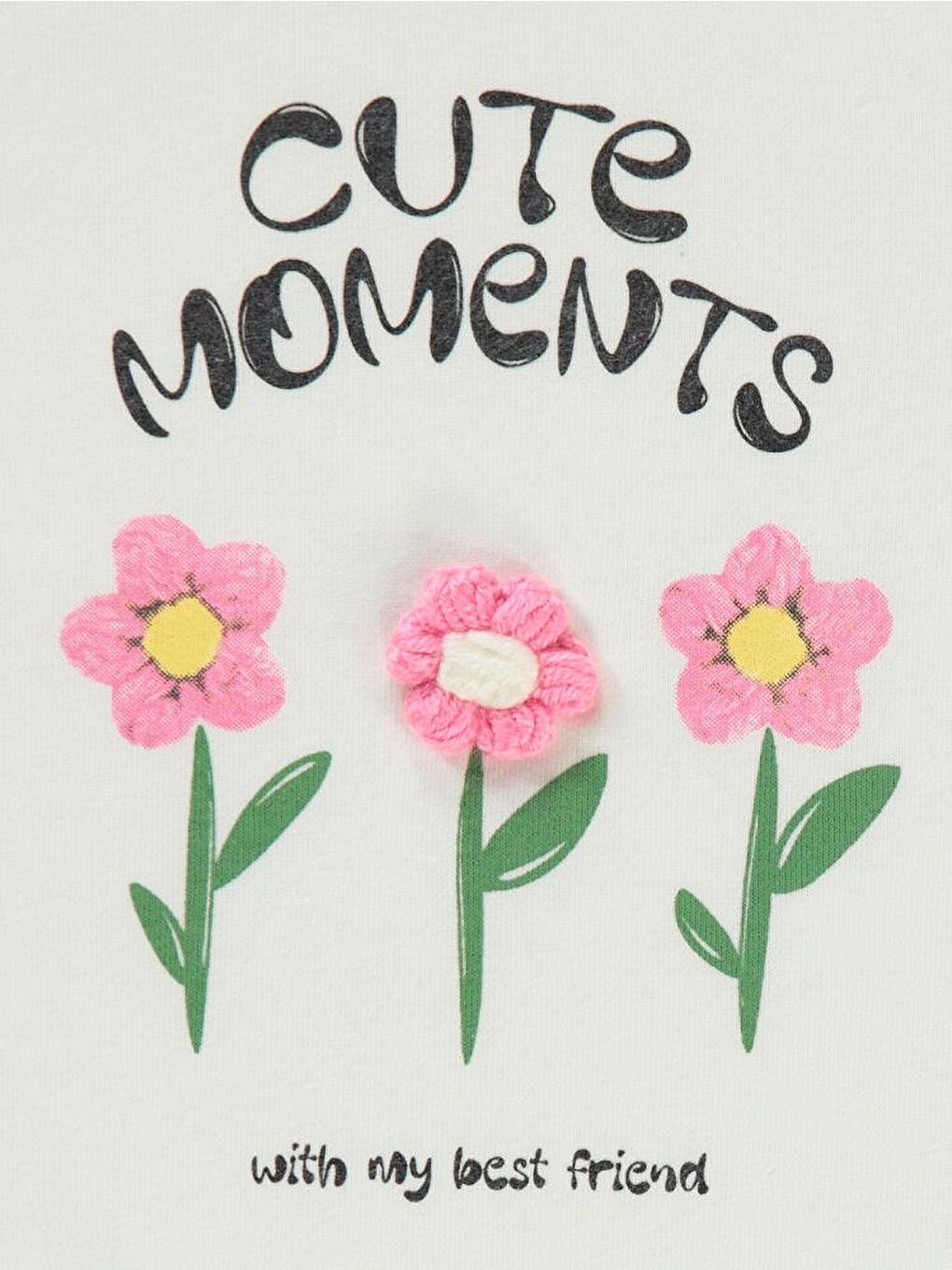 Girls Moment Baskılı 2-5 Yaş Sweatshirt - Ekru 2-3 Yaş