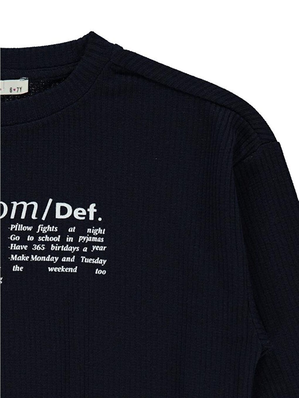 Girls Freedom Blou Baskılı 6-9 Yaş Sweatshirt - Lacivert 6-7 Yaş