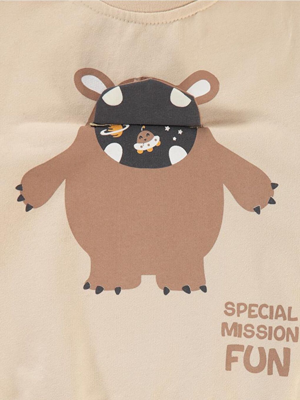 Boys Specıal Mıssıon Fun Baskılı 2-5 Yaş Sweatshirt - Bej2-3 Yaş-2