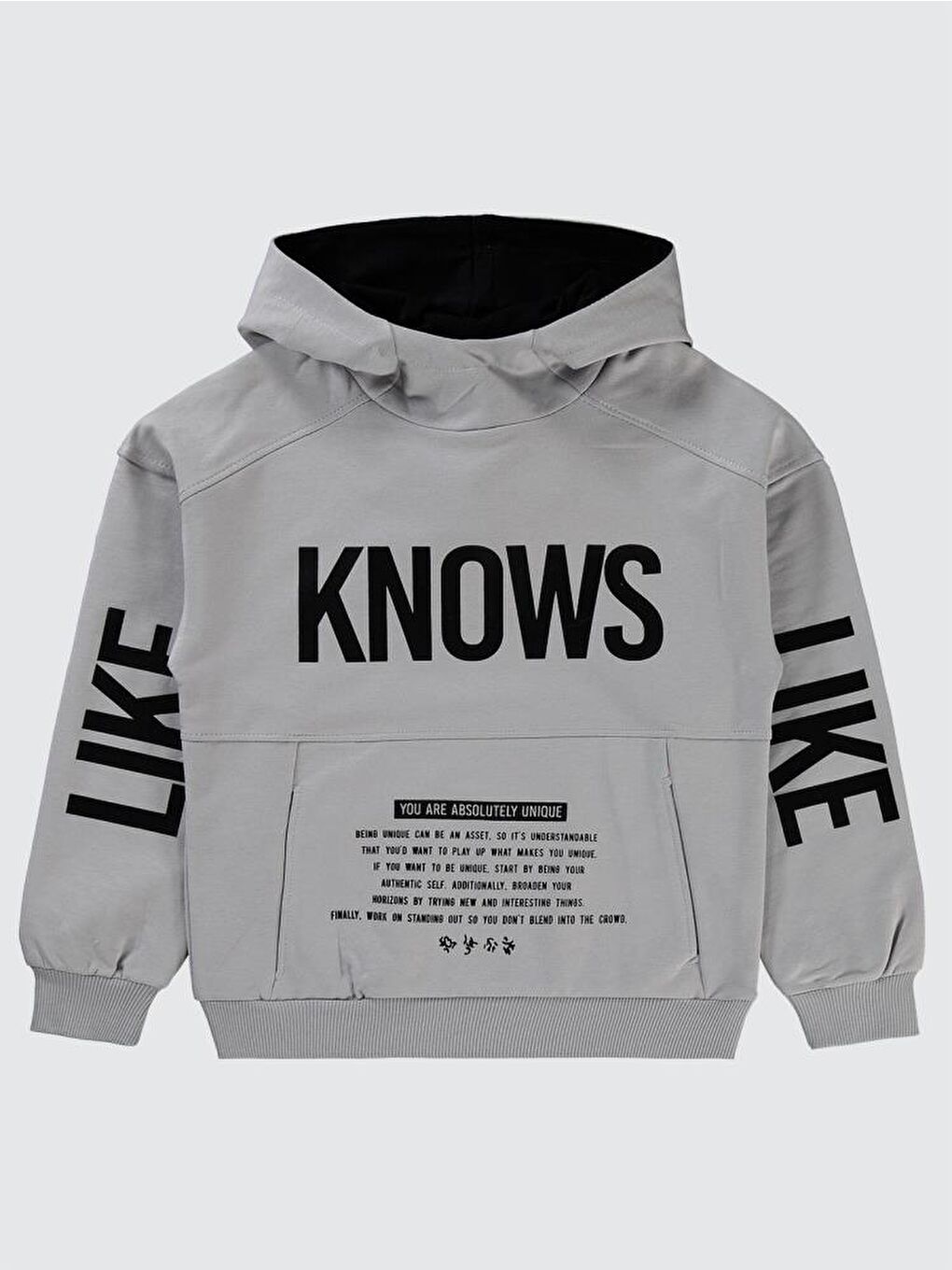 Boys Knows Baskılı 6-9 Yaş Sweatshirt - Gri 9-10 Yaş