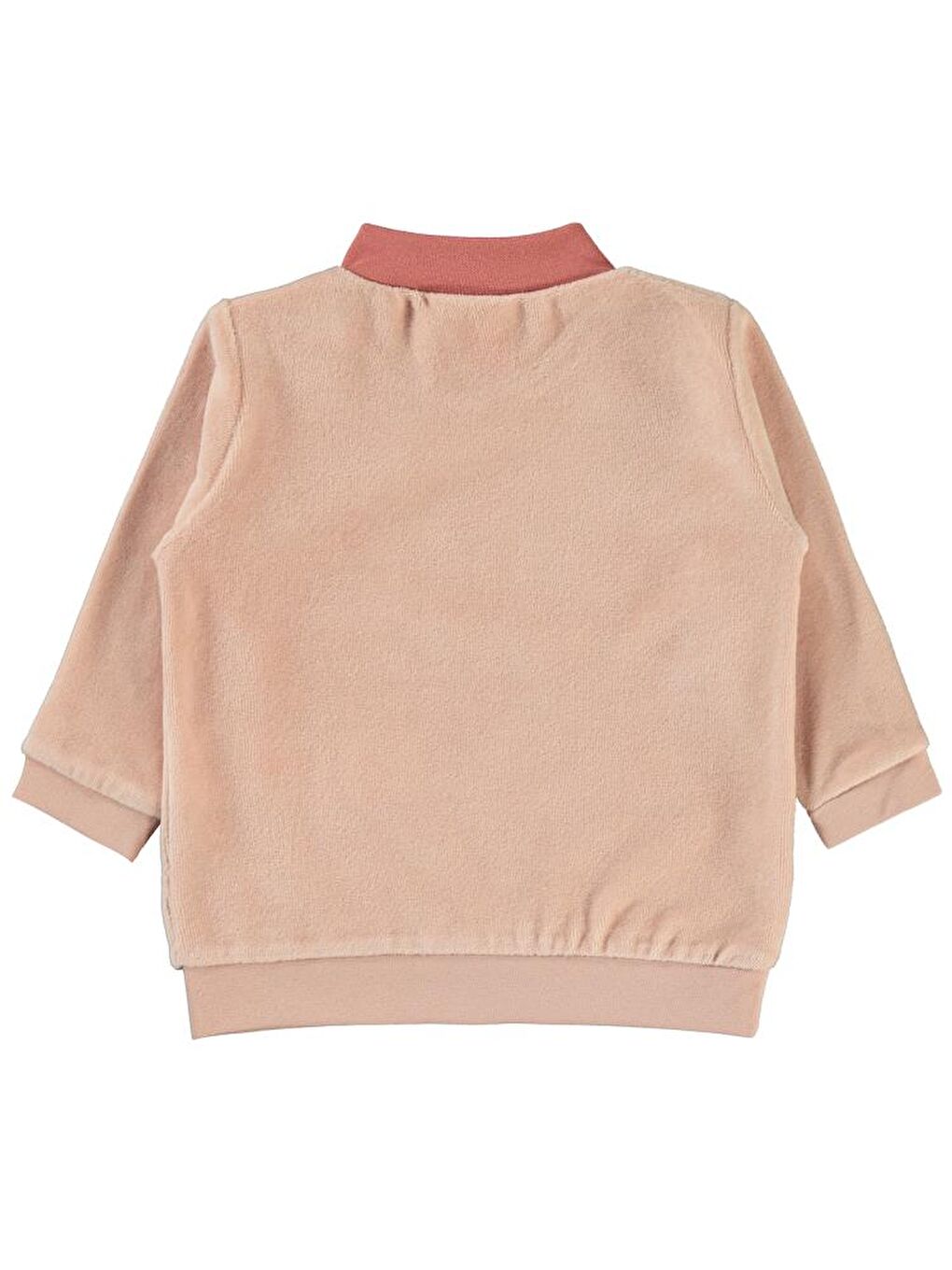 Pembe Baby Bulut Baskılı Boğazlı 6-18 Ay Sweatshirt - Pudra 9-12 Ay-1