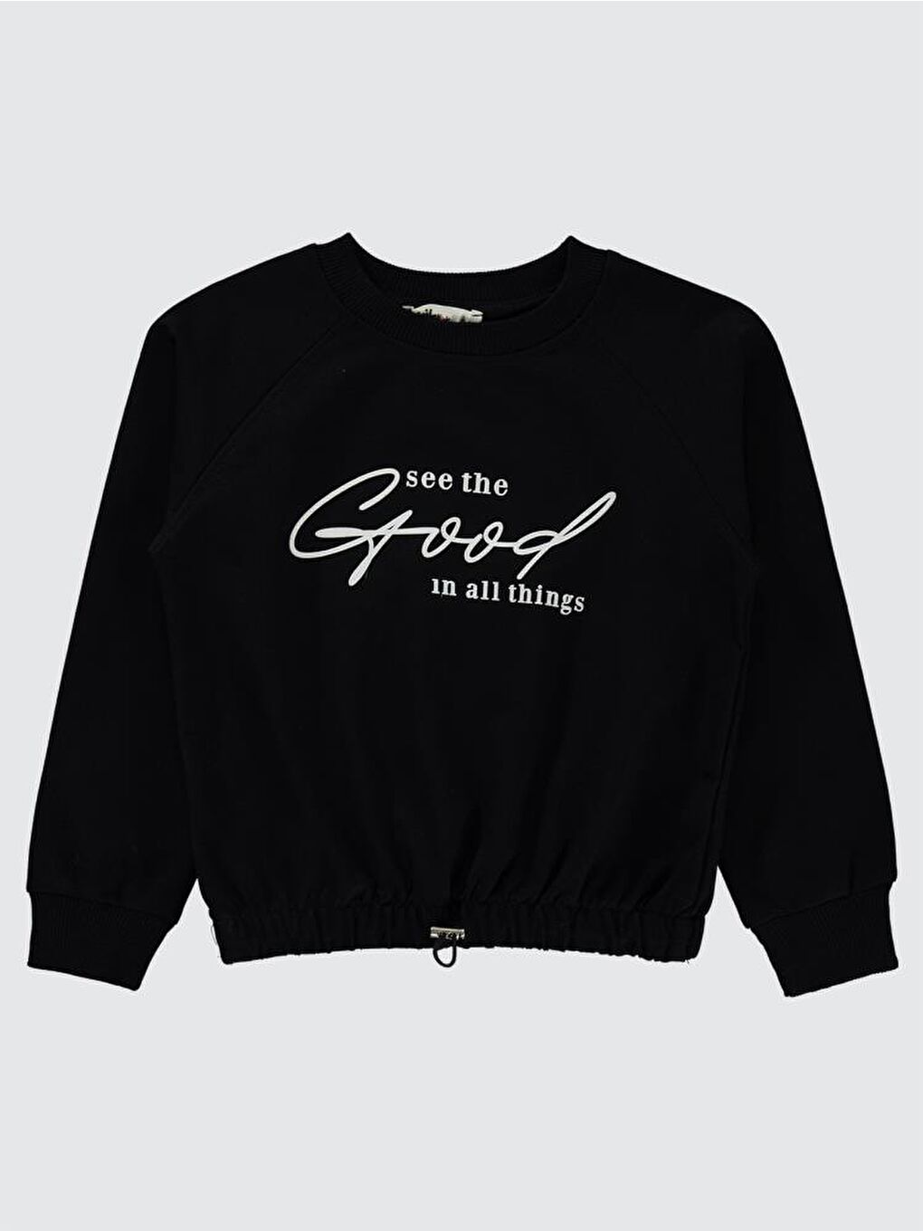 Siyah Girls Good Baskılı 6-9 Yaş Sweatshirt-3