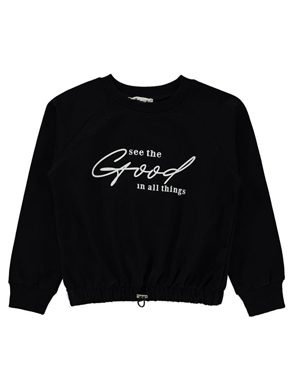 Siyah Girls Good Baskılı 6-9 Yaş Sweatshirt-2