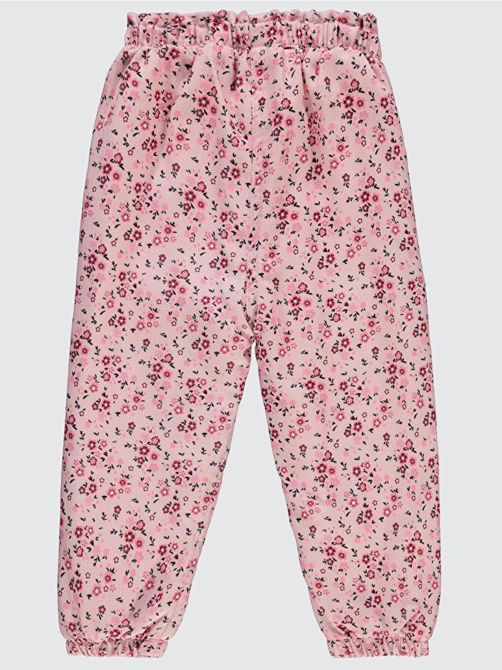 Pembe Girls Çıtı Çiçek Desen 2-5 Yaş Pantolon - Pudra 4-5 Yaş
