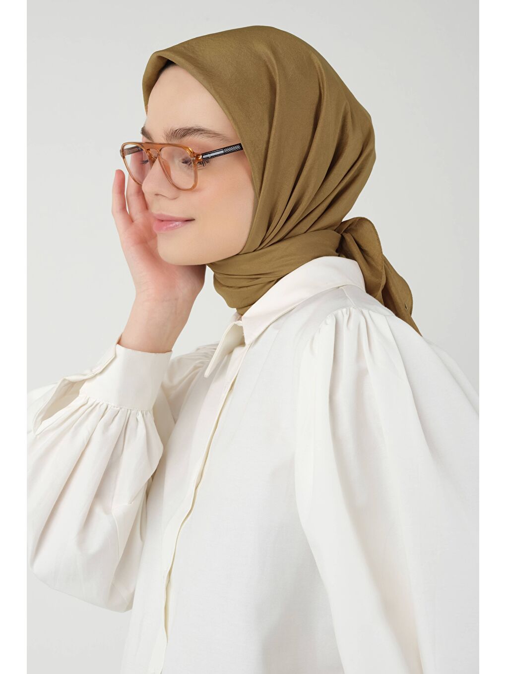 Kahverengi Soft Kraş Eşarp Taba-3