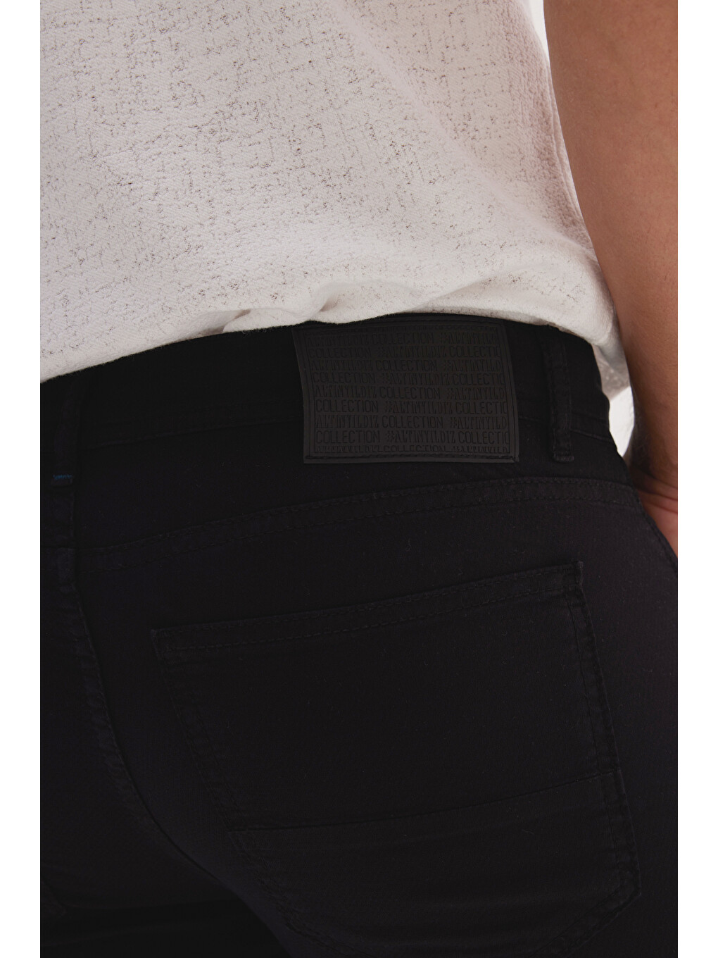 Erkek Siyah Slim Fit Dar Kesim 5 Cep Pamuklu Armürlü Esnek Pantolon-5