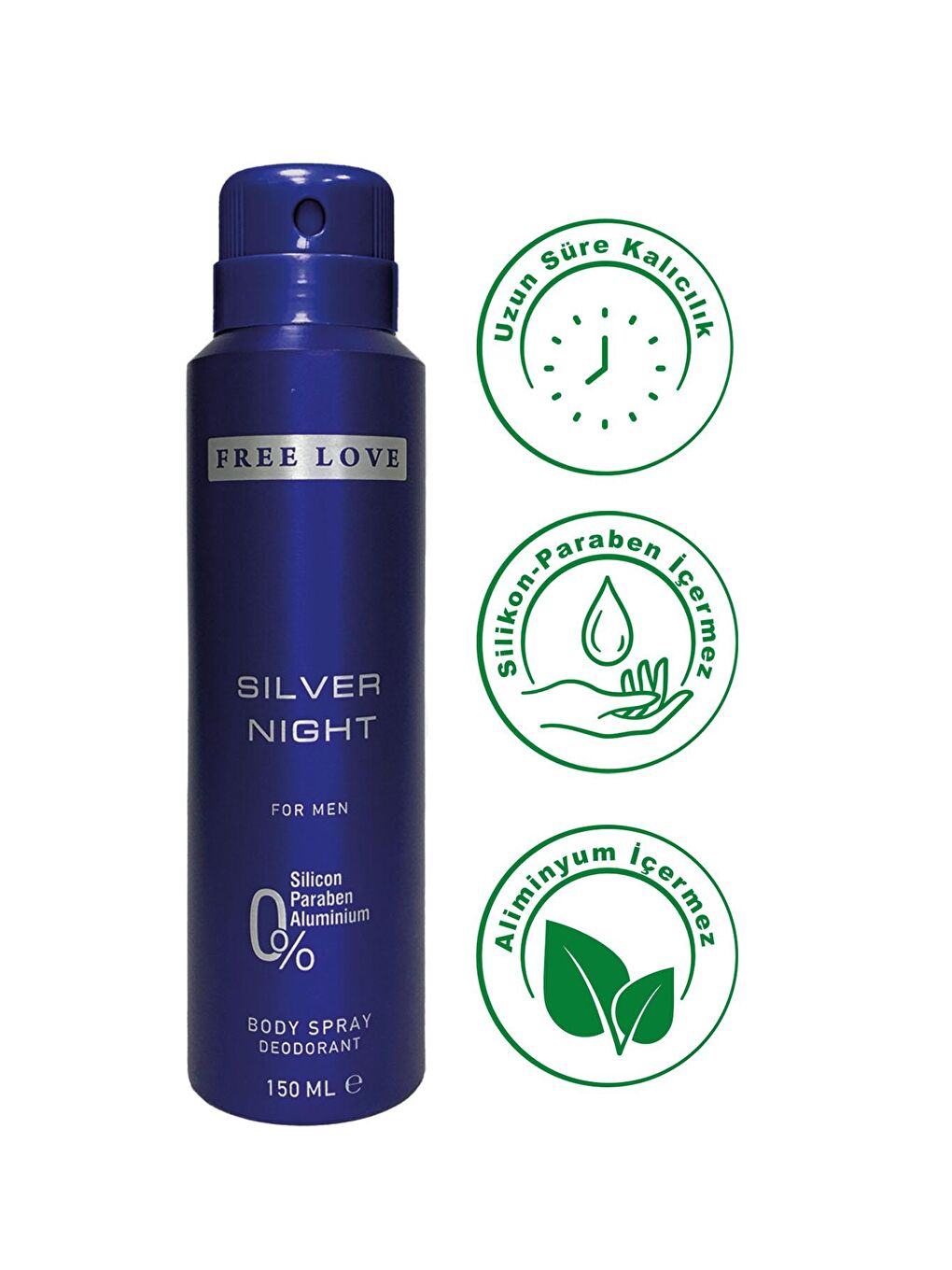 Free Love Karışık Silver Night EDP Erkek Parfüm 100 ml ve Deodorant 150 ml 3 Adet - 3