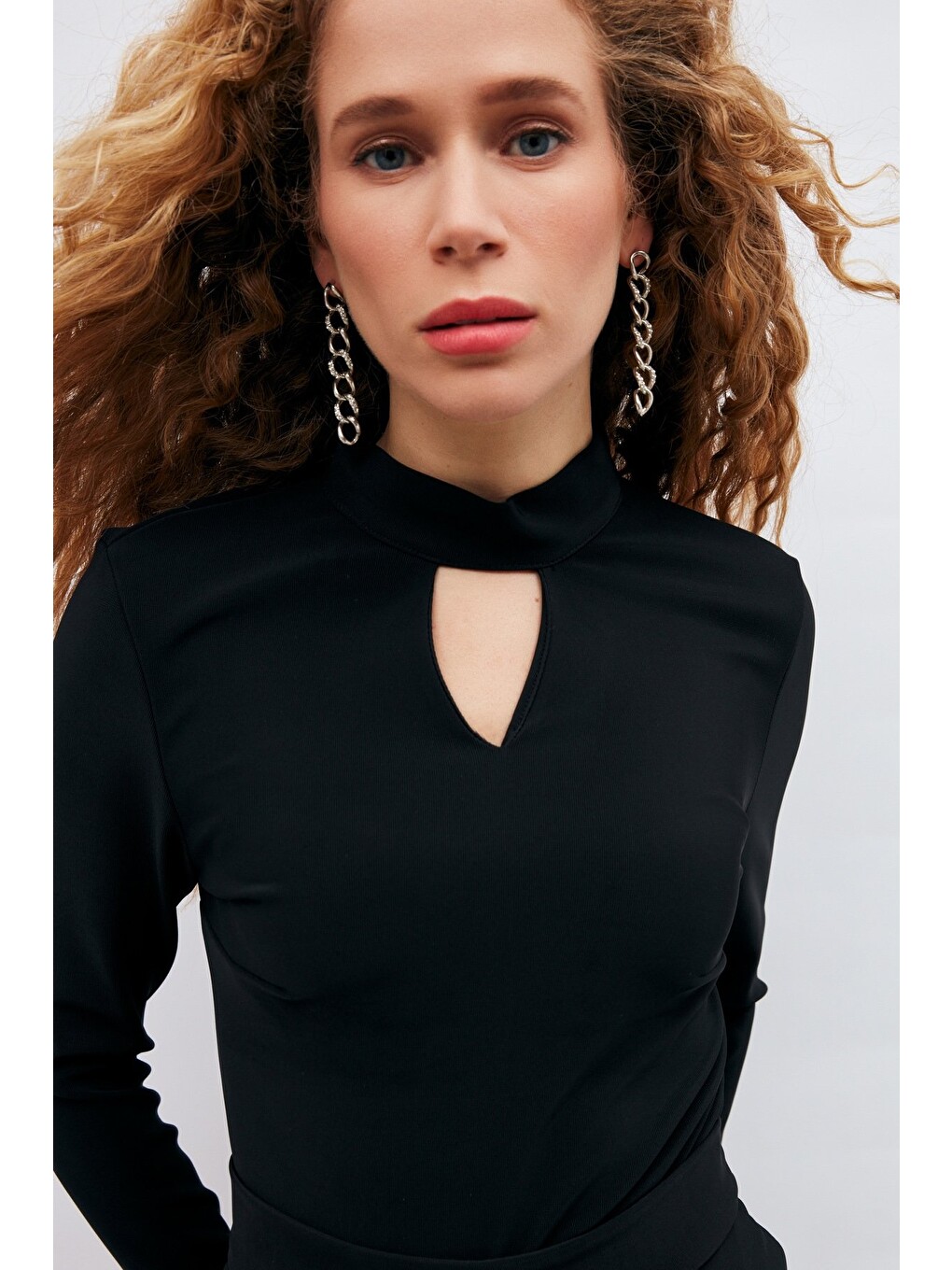 Sırt Detaylı Bodysuit Bluz - Siyah-2