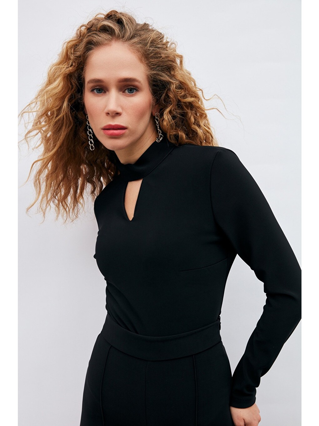 Sırt Detaylı Bodysuit Bluz - Siyah-4