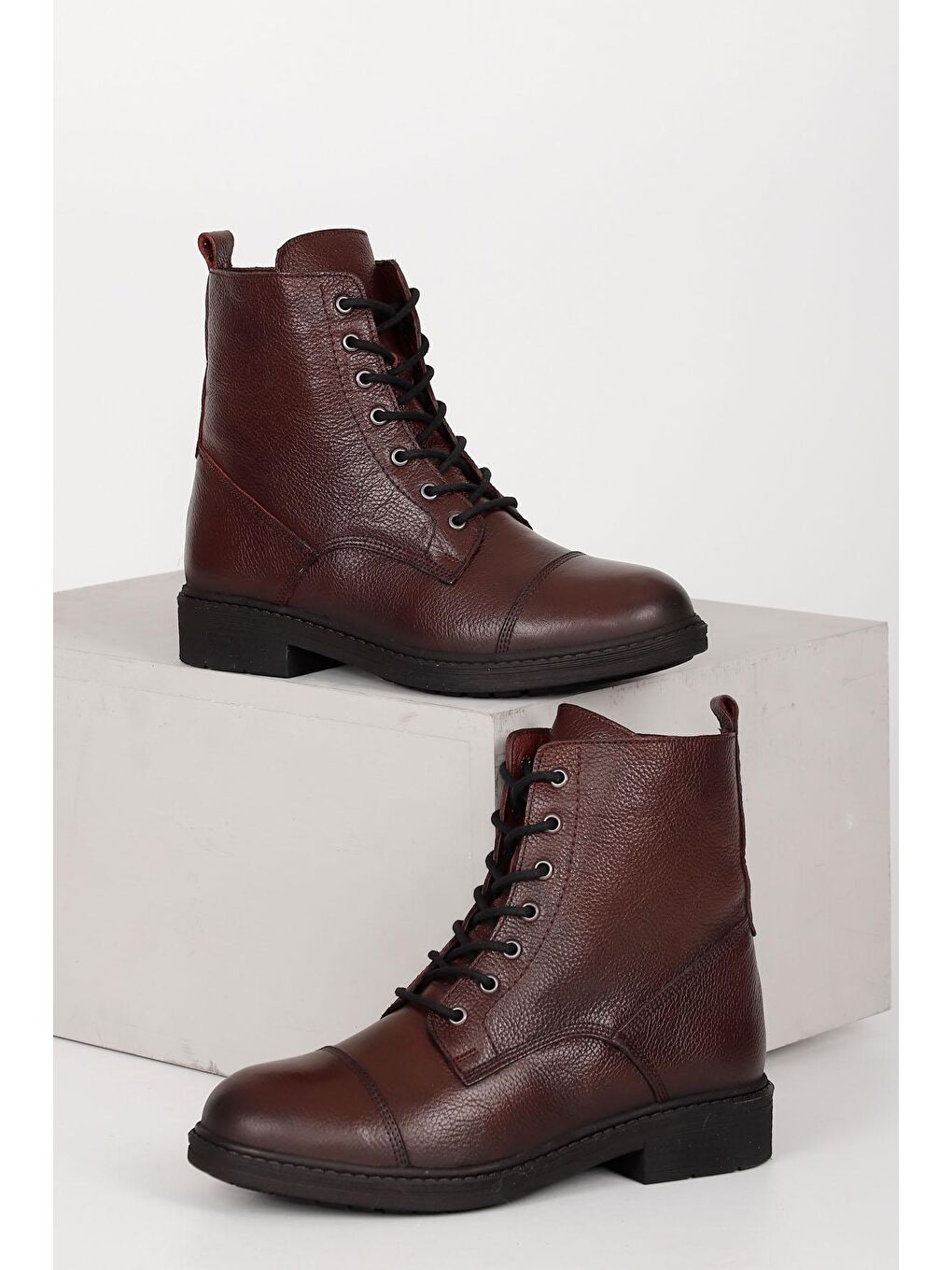 Bordo BORDO  Hakiki Deri Kadın Günlük Postal Bot 42411