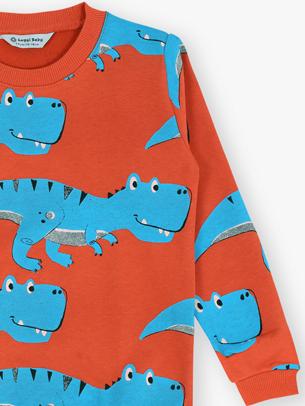 Kahverengi Bisiklet Yaka Baskılı Erkek Bebek Sweatshirt ve Eşofman Alt 2'li-3