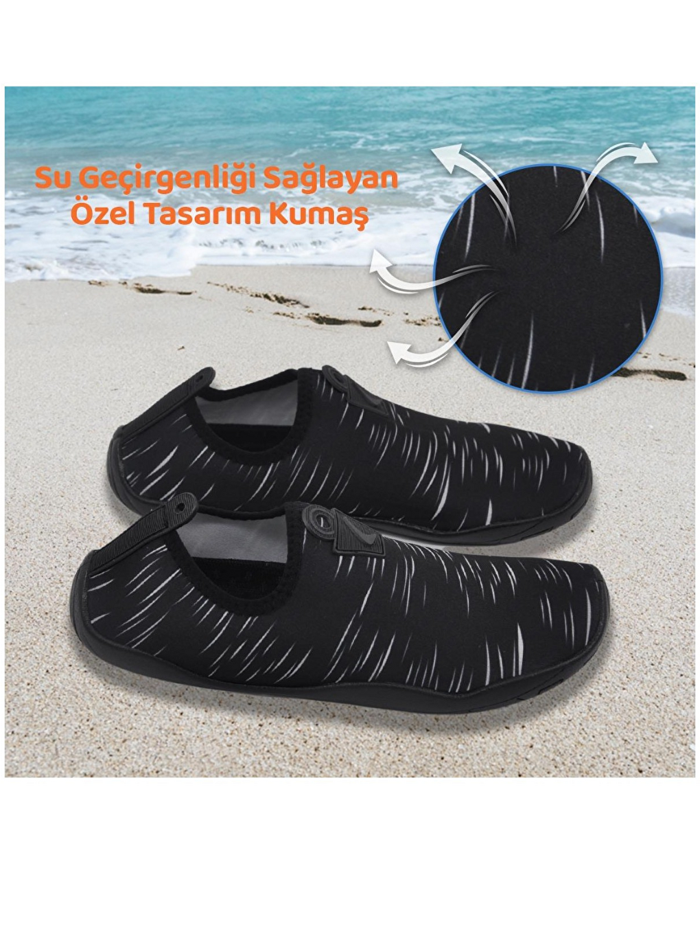 Hayal Çok Amaçlı Plaj ve Deniz Ayakkabısı Siyah-4