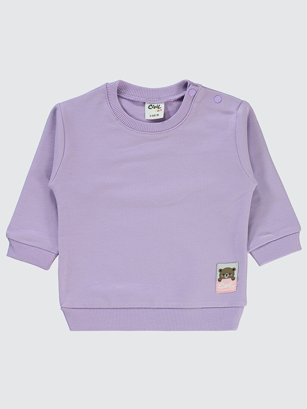 Baby Kız Bebek Sweatshirt 6-18 Ay Lila