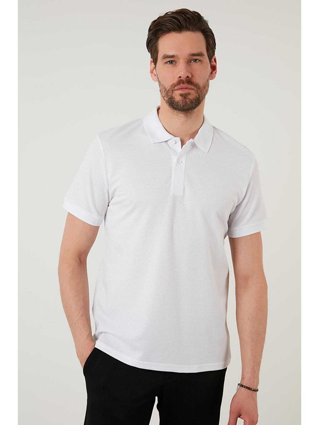 Buratti Beyaz Regular Fit Pamuklu Düğmeli Polo T Shirt 5902326 - 6