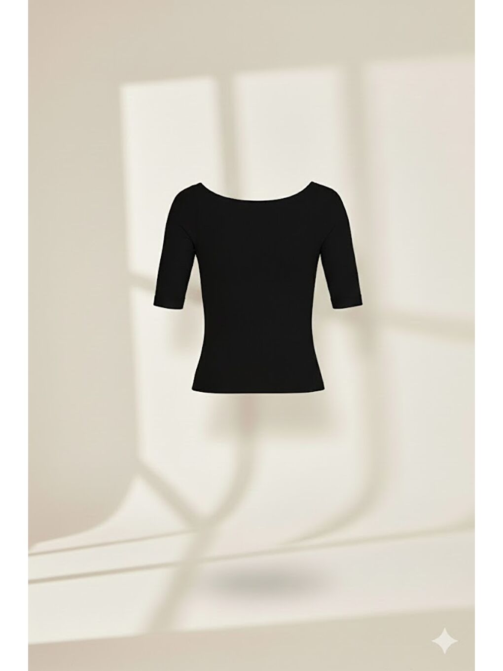 C15014 Dikişsiz Göğsü Açık Kollu Korse Siyah-1