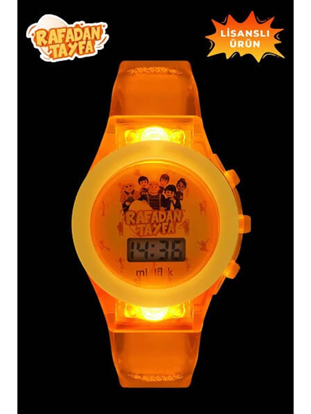 MiniFlak Lisanslı Rafadan Tayfa RF7210 Sarı Işıklı Çocuk Kol Saati-2