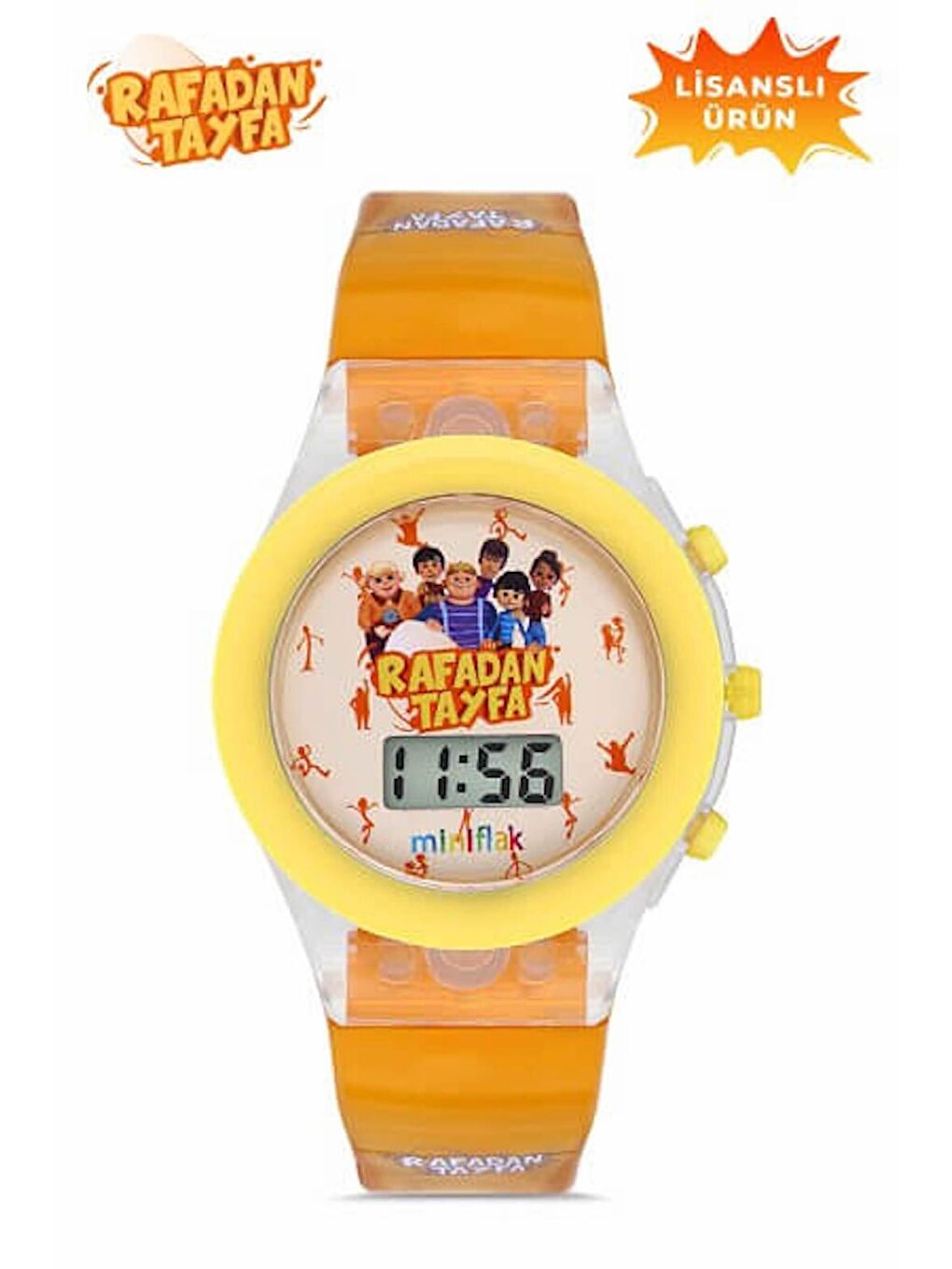 MiniFlak Lisanslı Rafadan Tayfa RF7210 Sarı Işıklı Çocuk Kol Saati
