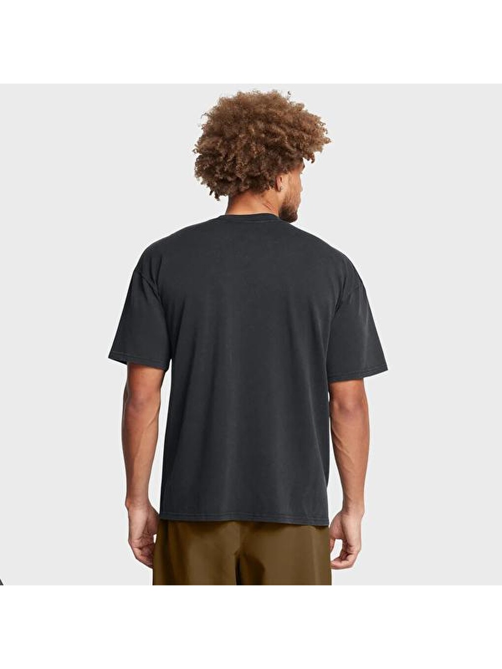 Heavyweight Oversized Logo Wash Erkek Siyah Tişört-1