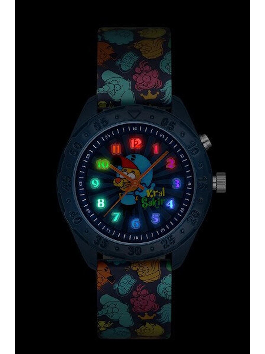 MiniFlak Lisanslı Kral Şakir KS9469-2 Işıklı Mavi Erkek  Çocuk Kol Saati-1