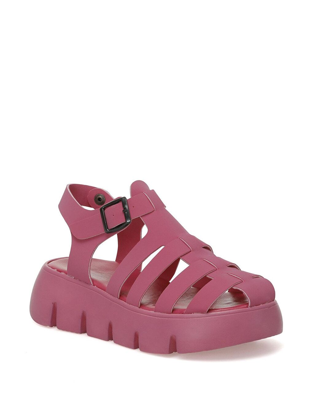 Pembe CAGEY 2FX Fuşya Kadın Kalın Taban Sandalet-1