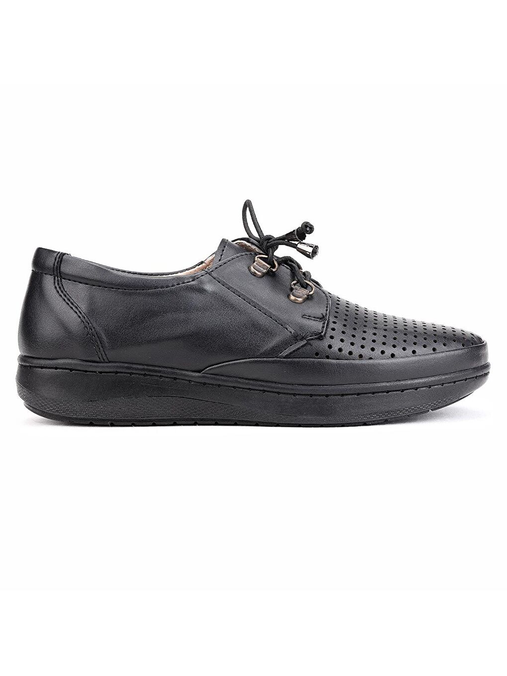 Siyah Rahat Konfor Özel Topuk Jeli Anne Günlük Ayakkabı Y404-3