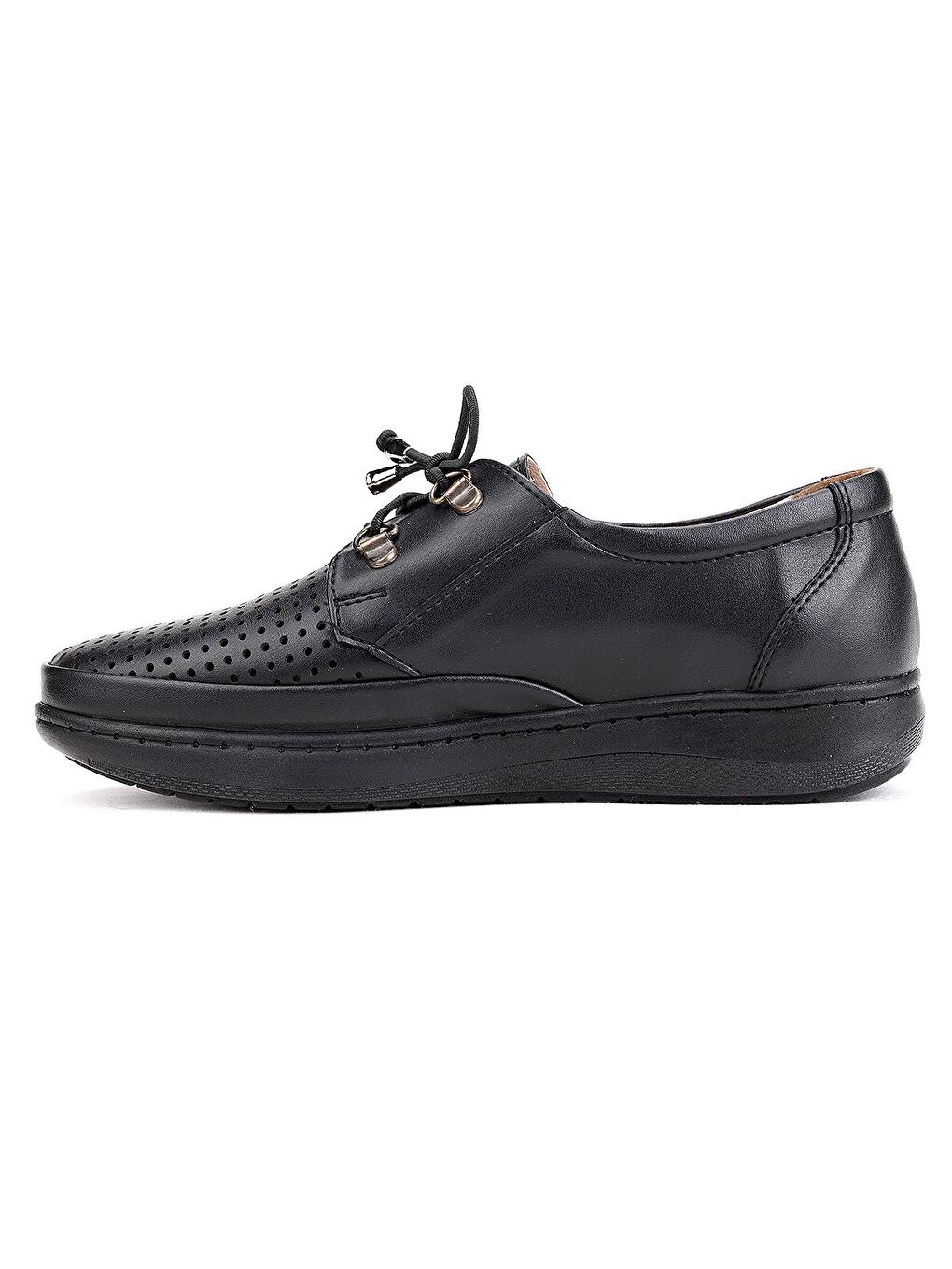 Siyah Rahat Konfor Özel Topuk Jeli Anne Günlük Ayakkabı Y404-4