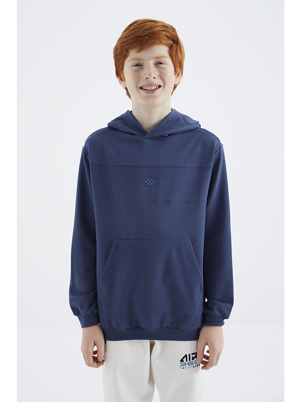 Mavi Parlament Kapüşonlu Basic Erkek Çocuk Sweatshirt - 11181-1