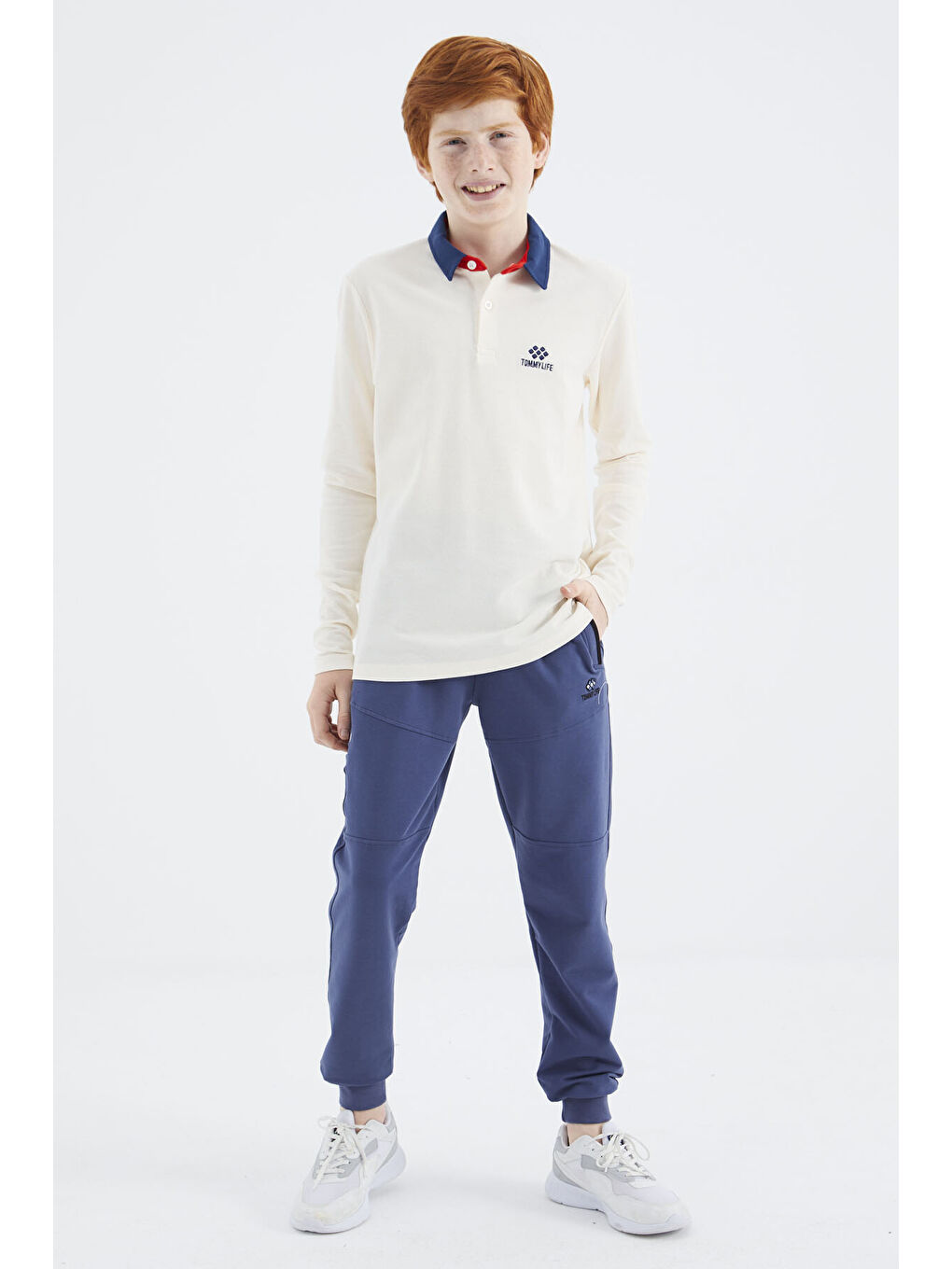 Ekru Polo Yaka Basic Erkek Çocuk Tişört - 11171-4