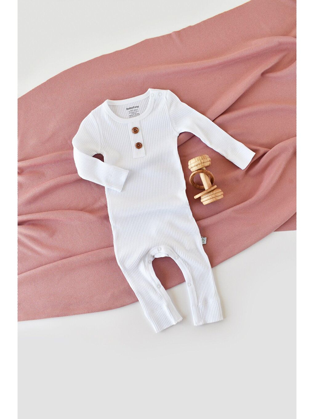 Beyaz Modal Uzun Kollu Tulum