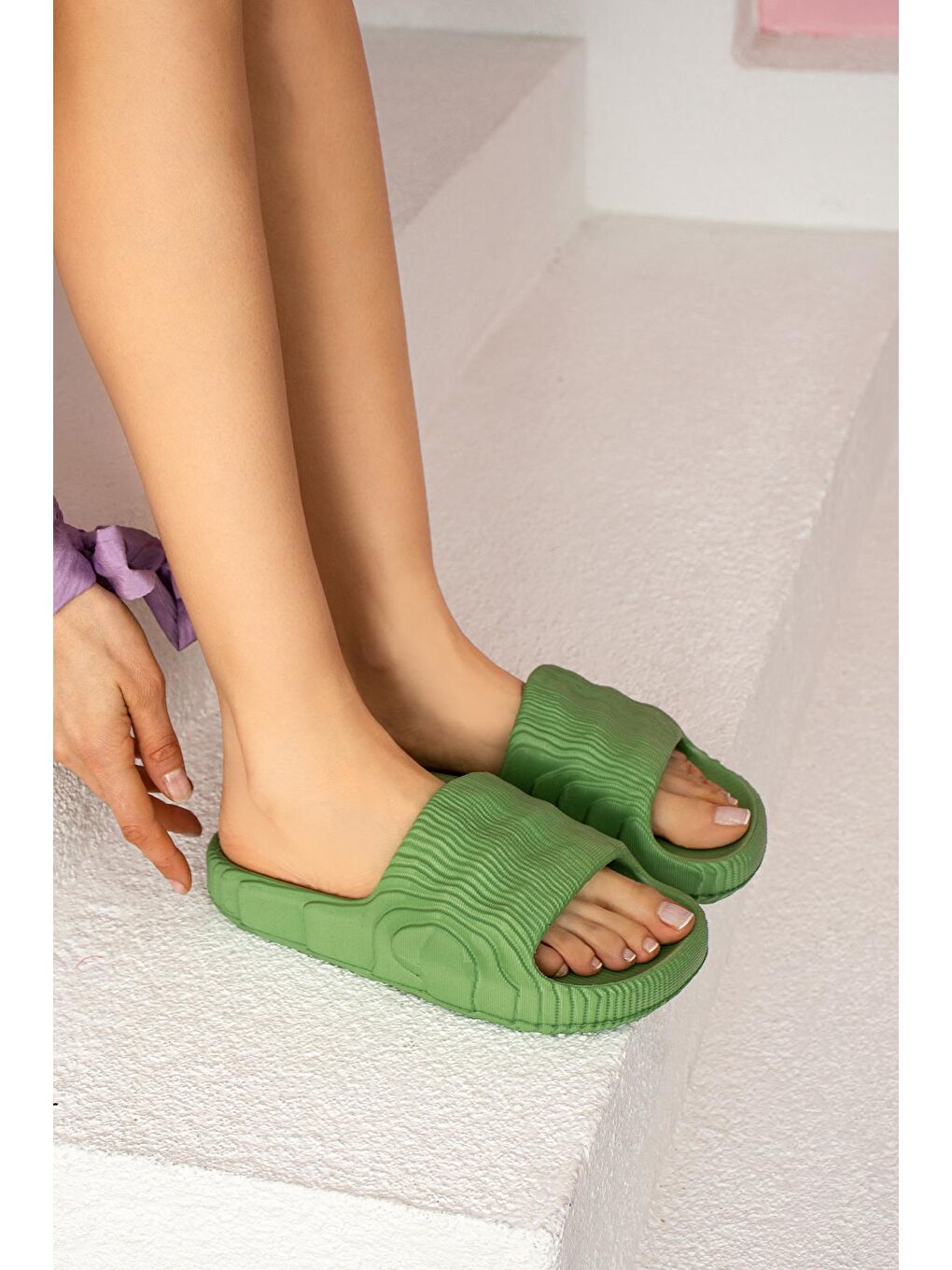 Yeşil Desenli Eva Comfort Taban GünlükKadın Terlik (36- 45 Numara ) DNZ40-1