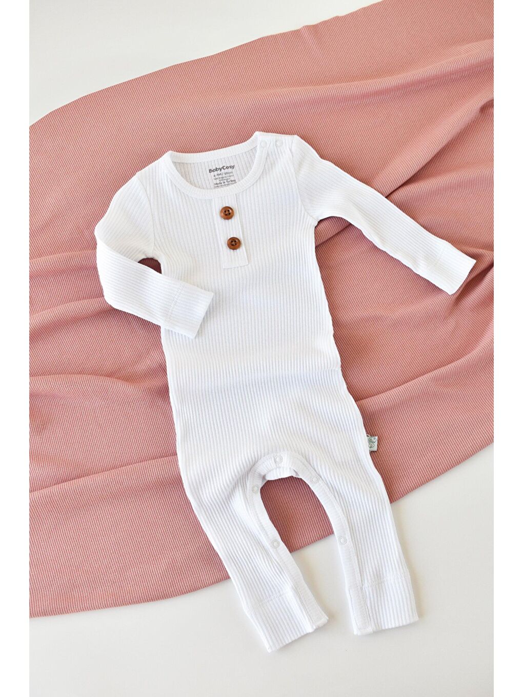 Beyaz Modal Uzun Kollu Tulum-4