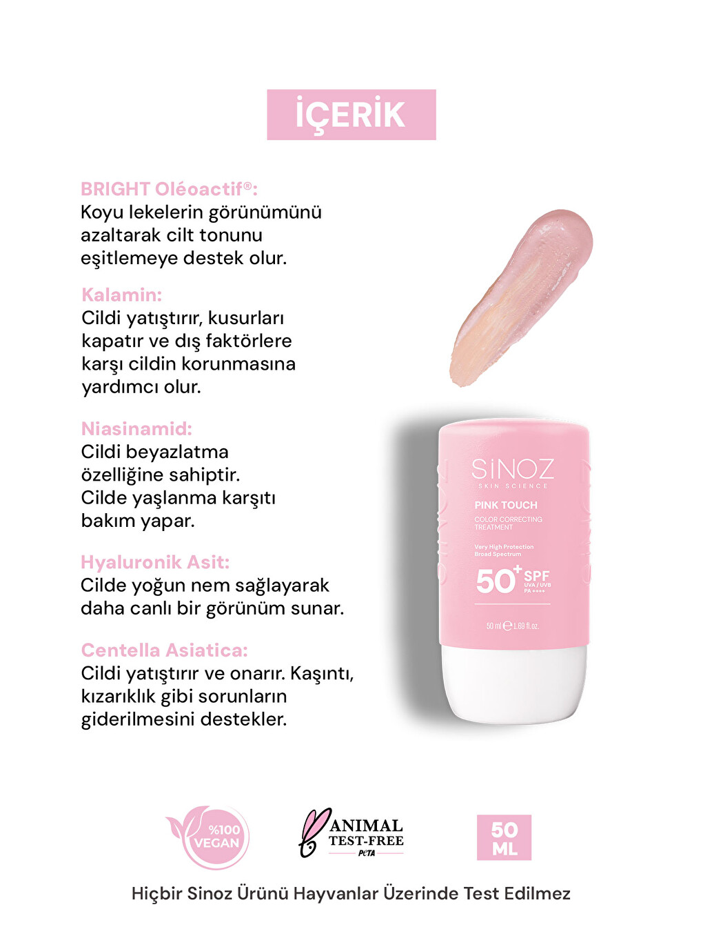 Pink Touch Anında Ton Eşitleyici Leke Karşıtı Spf50+ Pembe Sıvı Yüz Güneş Kremi Pa++++ 50ml-3