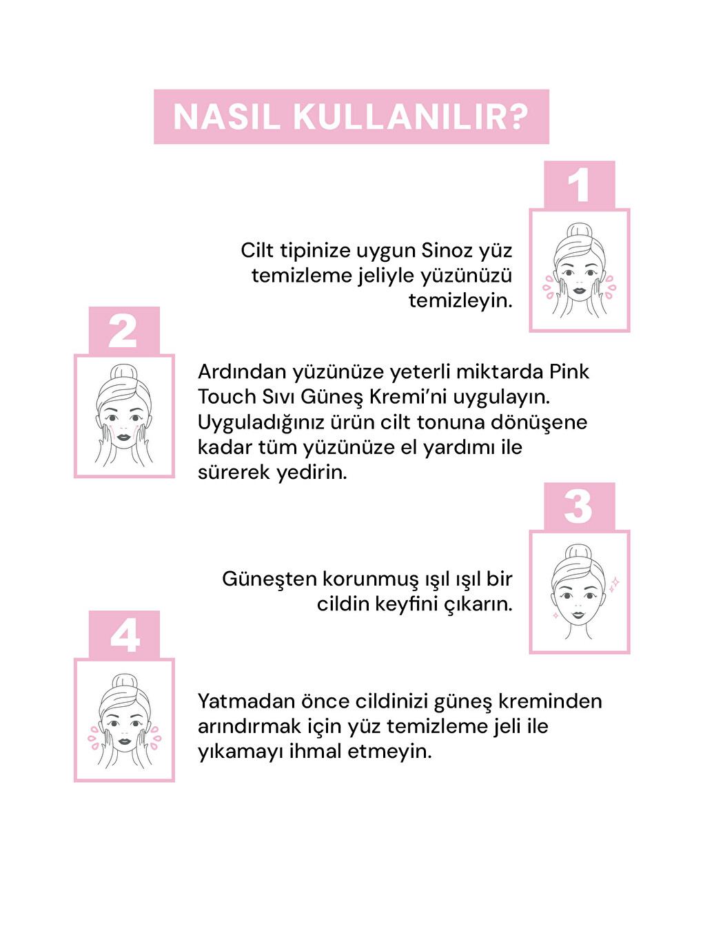 Pink Touch Anında Ton Eşitleyici Leke Karşıtı Spf50+ Pembe Sıvı Yüz Güneş Kremi Pa++++ 50ml-4