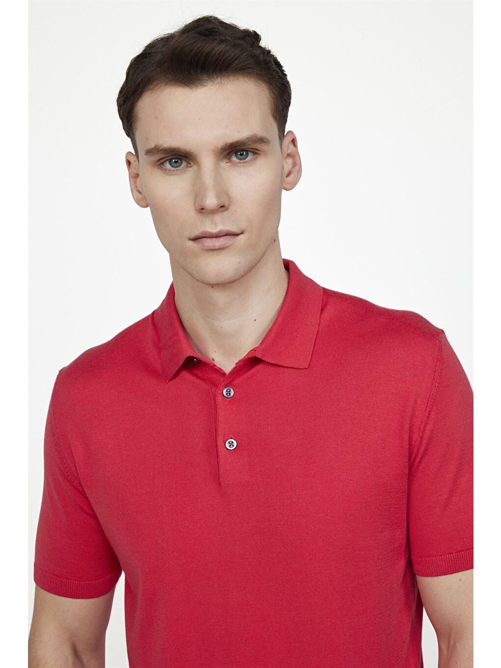 TUDORS Pembe Erkek Polo Yaka Slim Fit Örme Triko Pamuklu Pembe Tişört - 1