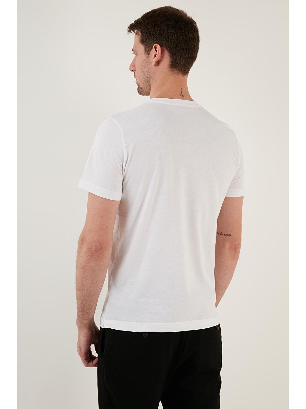 Buratti Beyaz % 100 Pamuk Regular Fit Bisiklet Yaka T Shirt 5902623 - 4