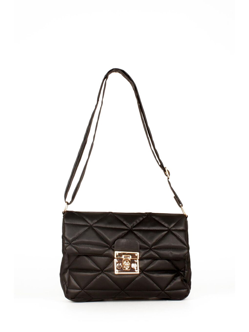 Siyah Kadın Kapitone Yumuşak Dokulu Omuz Çantası (20542)-1