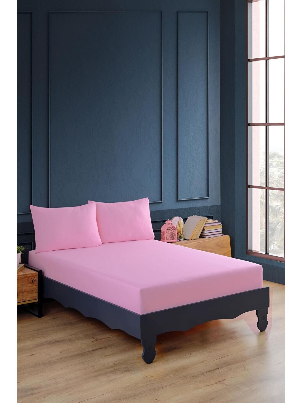 Ranforce %100 Pamuk Çarşaf Takımı Pembe 180x200 cm