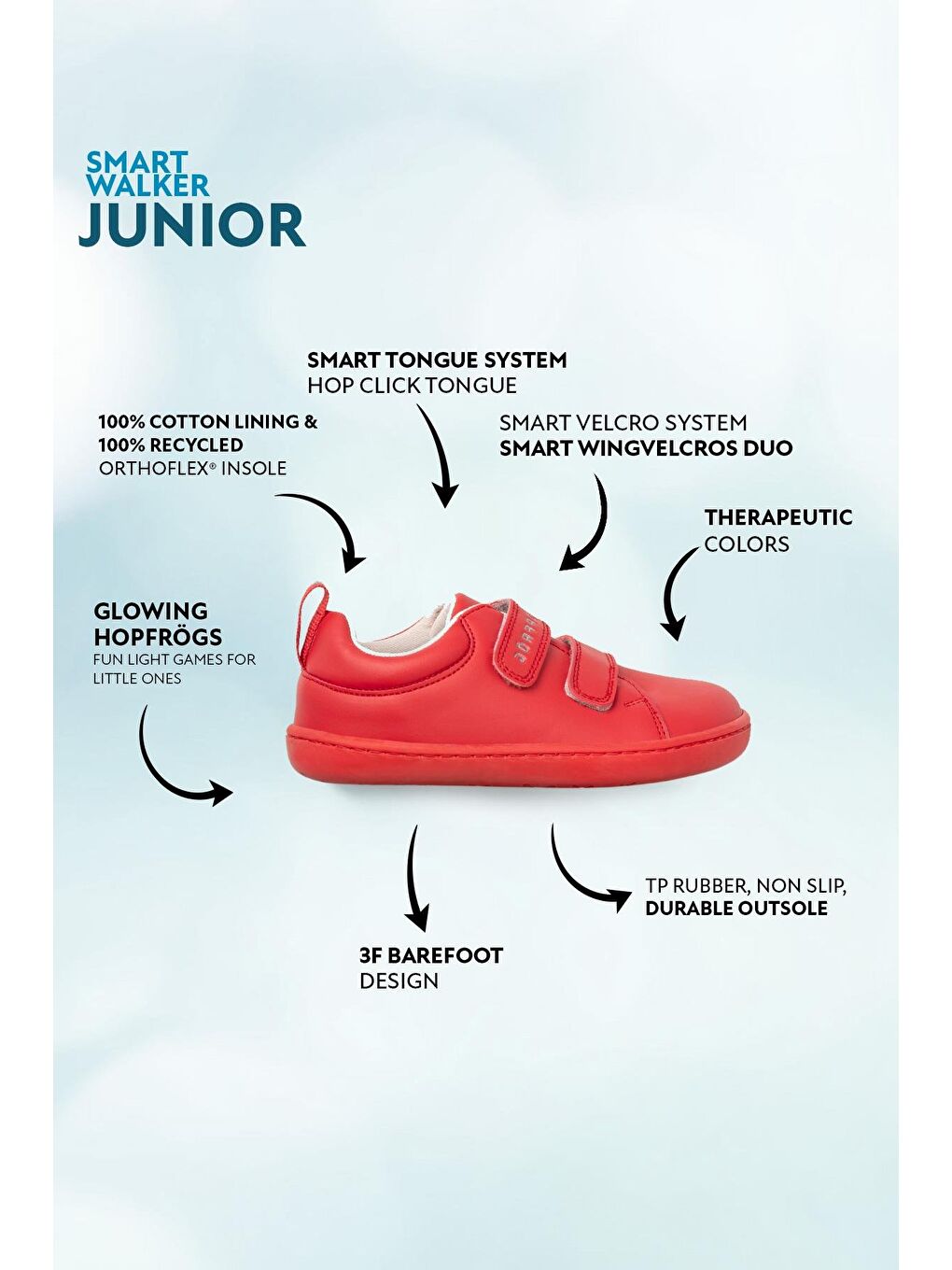 Smart Walker Junior Kırmızı Işık Barefoot Çocuk Ayakkabı-1