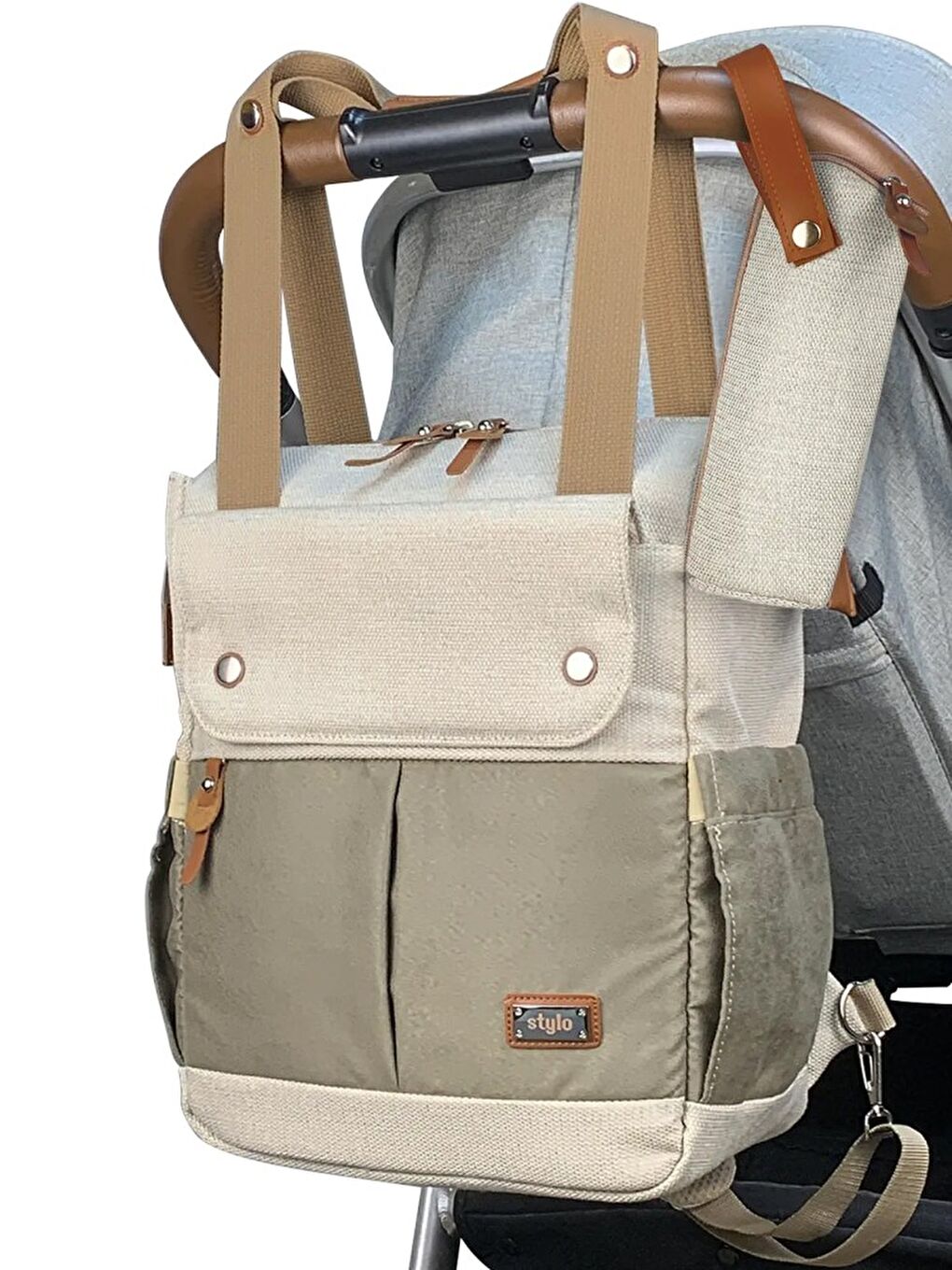 Platinum (2 In 1) Anne Bebek Bakım Sırt Ve Omuz Çantası - Bej Standart-6